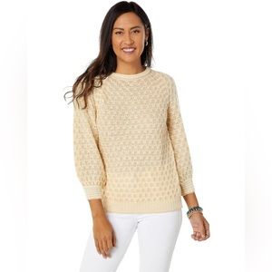 Lilly Pulitzer Corabelle Sweater- Size Medium- Sand Bar Honeycomb NWT